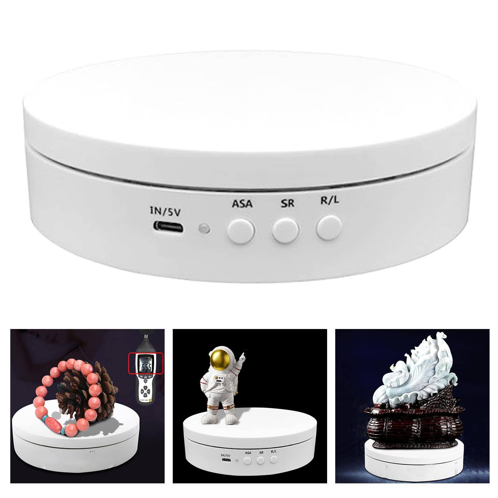 Puosuo Motorized Rotating Display Stand, 360 Degree Electronic Turntable Display Stand,5.9Inch /23Lb Load For Photography Produc